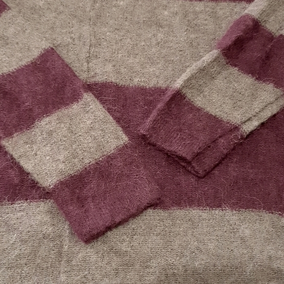 Free People Oversized Maroon Stripe Wool Tunic - Picture 4 of 5